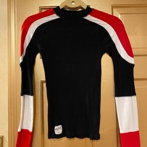 Free People longsleeve moto shirt